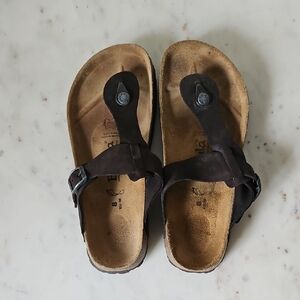 BIRKENSTOCK X BETULA: Brown Nubuck Leather Sandals